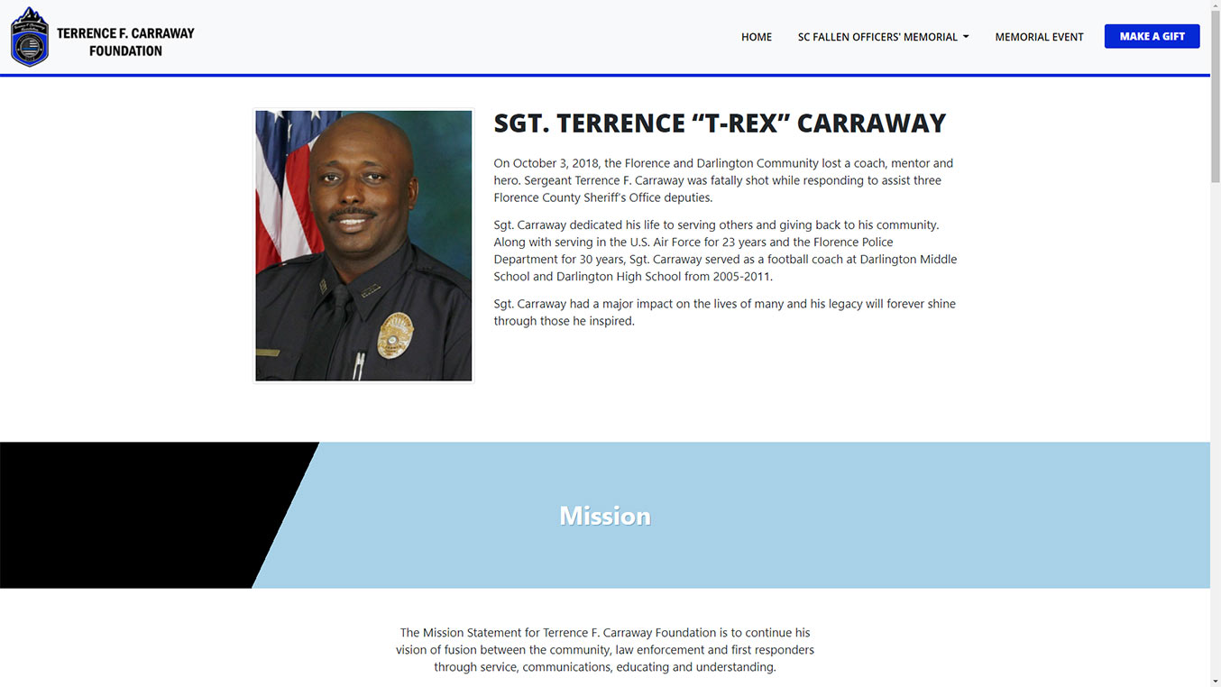Terrence F. Carraway Foundation screen shot